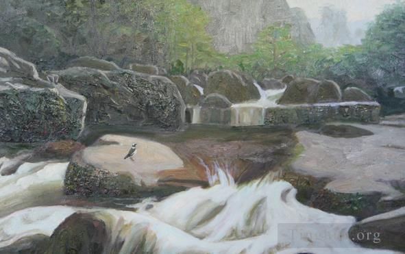Li Jiahui's Contemporary Oil Painting - Jinbian creek in zhangjiajie