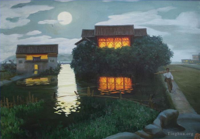 Li Jiahui's Contemporary Oil Painting - Spring night