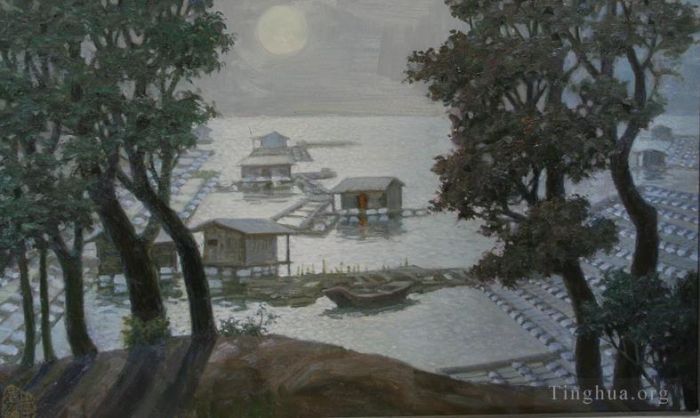 Li Jiahui's Contemporary Oil Painting - On the night