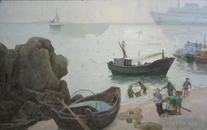 Li Jiahui's Contemporary Oil Painting - Return from the sea