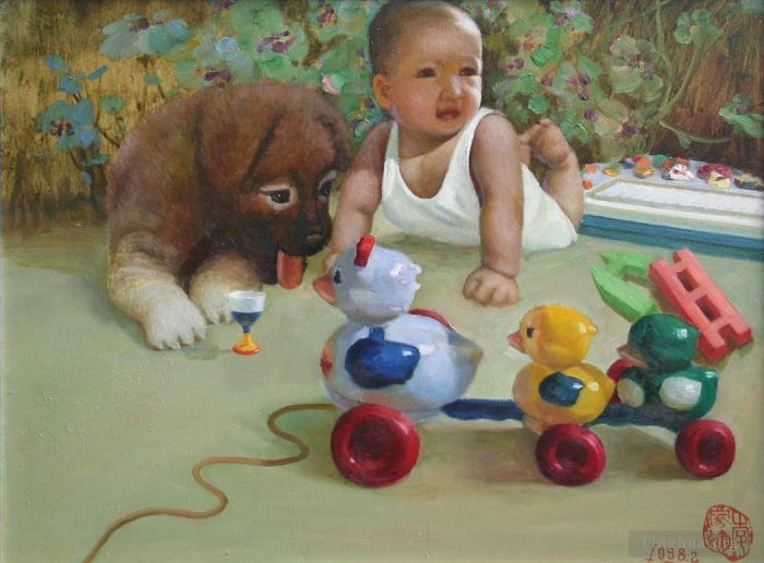 Li Jiahui's Contemporary Oil Painting - Gouwa boy