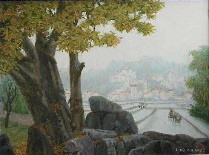 Li Jiahui's Contemporary Oil Painting - A morning in autumn