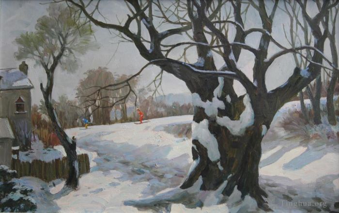 Li Jiahui's Contemporary Oil Painting - The snow has stopped