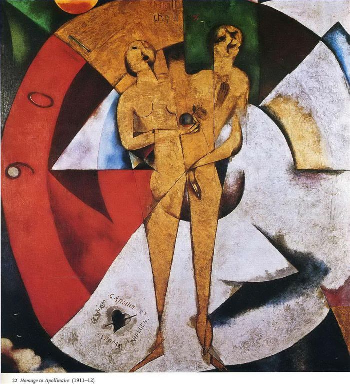 Marc Chagall's Contemporary Oil Painting - Homage to Apollinaire