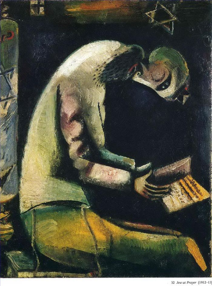 Marc Chagall's Contemporary Oil Painting - Jew at Prayer