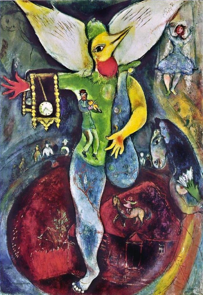 Marc Chagall's Contemporary Oil Painting - The Juggler