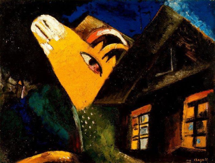 Marc Chagall's Contemporary Oil Painting - The cowshed