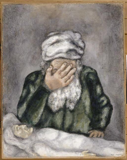Marc Chagall's Contemporary Various Paintings - Abraham Weeping for Sarah