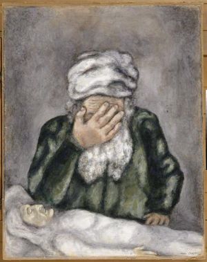 Contemporary Artwork by Marc Chagall - Abraham Weeping for Sarah
