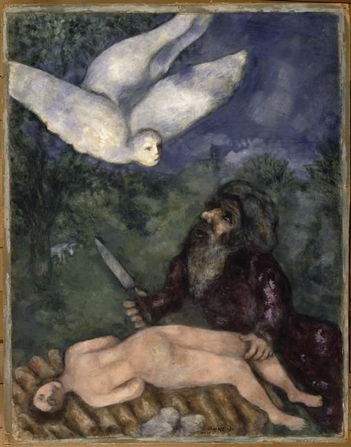 Marc Chagall's Contemporary Various Paintings - Abraham is going to sacrifice his son