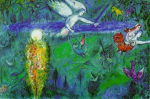 Contemporary Artwork by Marc Chagall - Adam and Eve expelled from Paradise