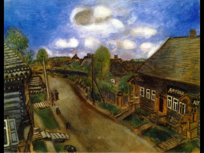 Marc Chagall's Contemporary Various Paintings - Apothecary in Vitebsk