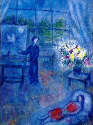 Contemporary Artwork by Marc Chagall - Artist and His Model