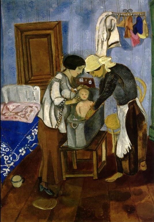 Marc Chagall's Contemporary Various Paintings - Bathing of a Baby