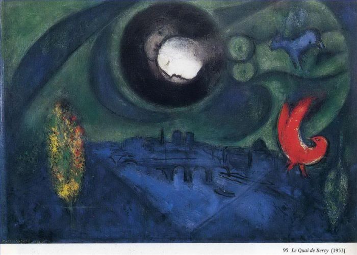 Marc Chagall's Contemporary Various Paintings - Bercy Embankment