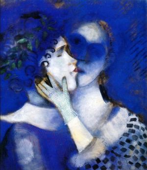 Contemporary Artwork by Marc Chagall - Blue Lovers