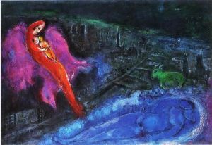 Contemporary Artwork by Marc Chagall - Bridges over the Seine