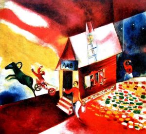 Contemporary Artwork by Marc Chagall - Burning House
