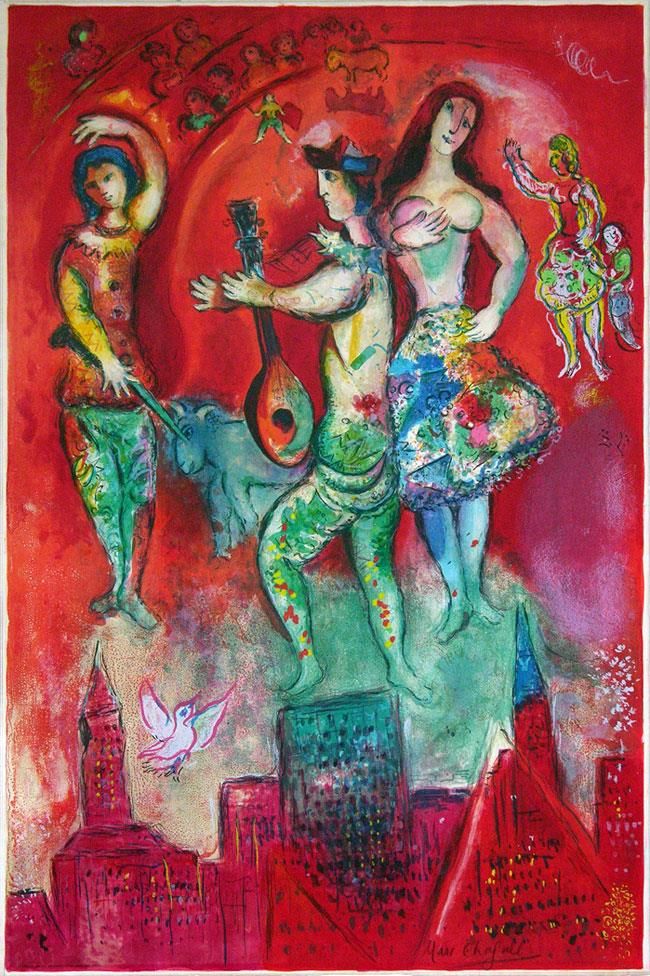 Marc Chagall's Contemporary Various Paintings - Carmen color lithograph