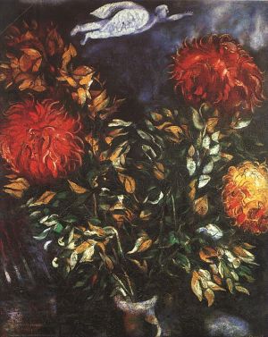 Contemporary Artwork by Marc Chagall - Chrysanthemums