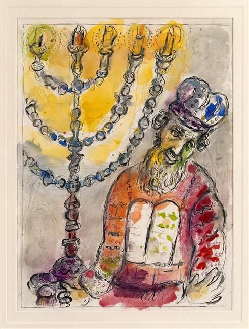 Marc Chagall's Contemporary Various Paintings - Consecration of Aaron and his son