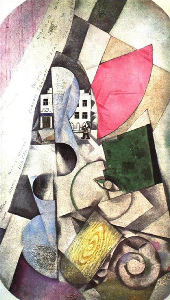 Marc Chagall's Contemporary Various Paintings - Cubist landscape