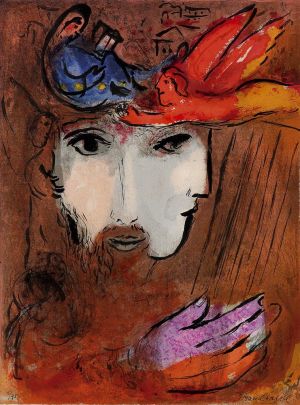 Contemporary Artwork by Marc Chagall - David and Bathsheba