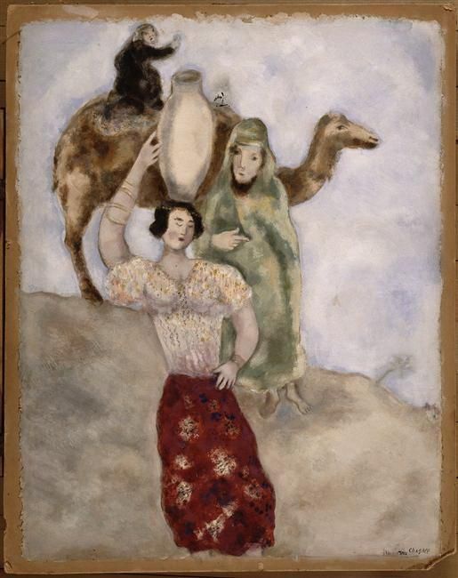 Marc Chagall's Contemporary Various Paintings - Eliezer and Rebecca