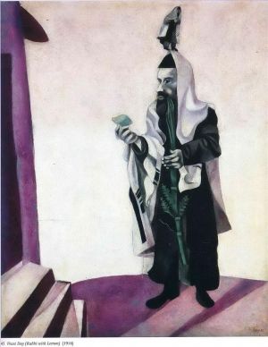 Contemporary Artwork by Marc Chagall - Feast Day Rabbi with Lemon