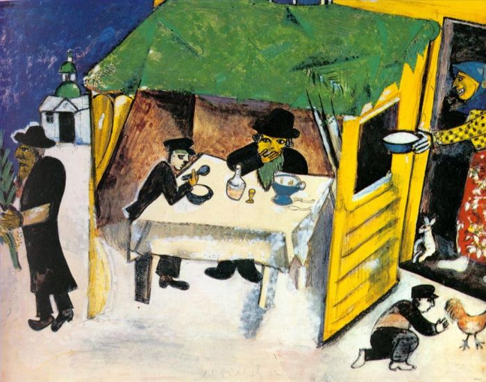 Marc Chagall's Contemporary Various Paintings - Feastday 191gouache on paper