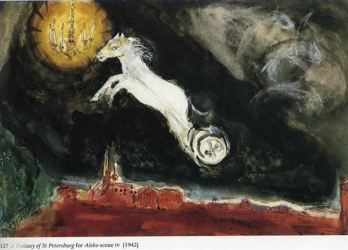Marc Chagall's Contemporary Various Paintings - Finale of the Ballet Aleko