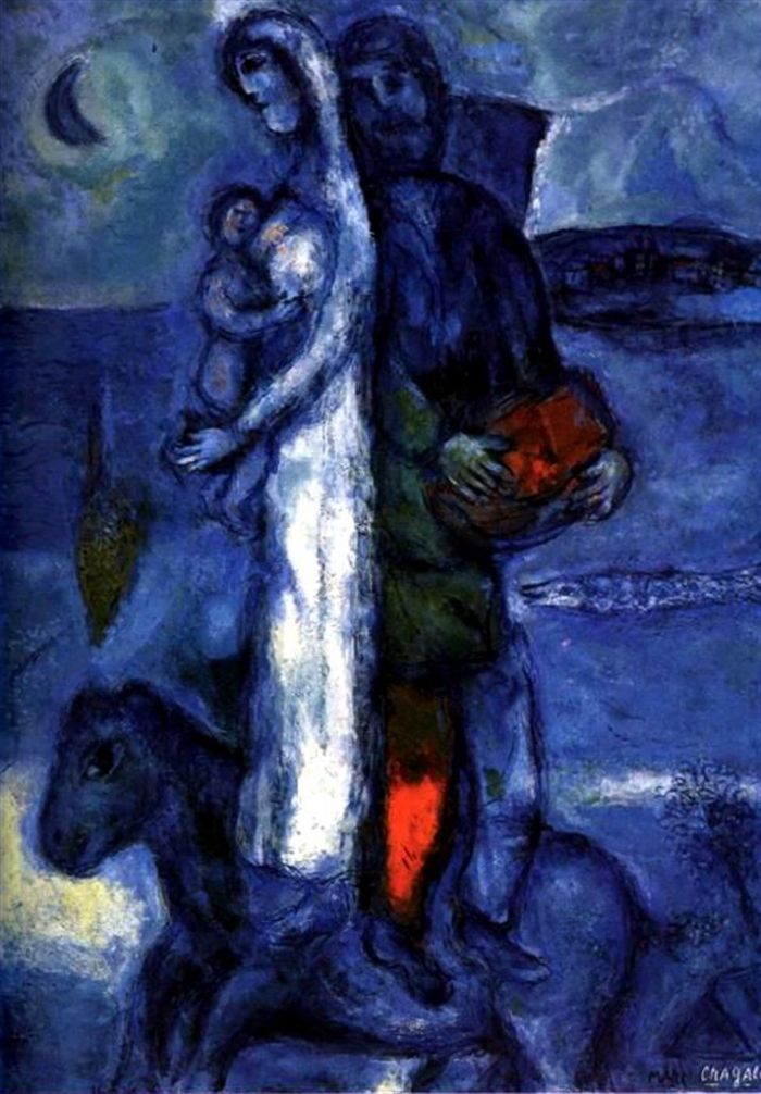 Marc Chagall's Contemporary Various Paintings - Fisherman s Family