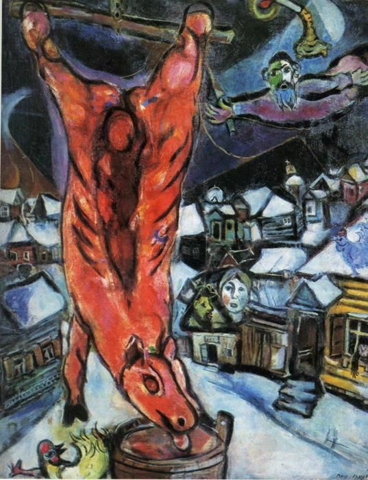 Marc Chagall's Contemporary Various Paintings - Flayed ox