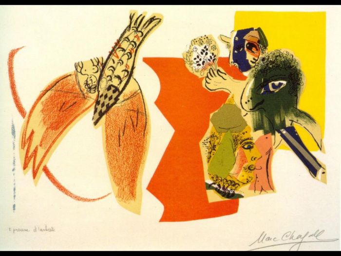 Marc Chagall's Contemporary Various Paintings - Flying fish