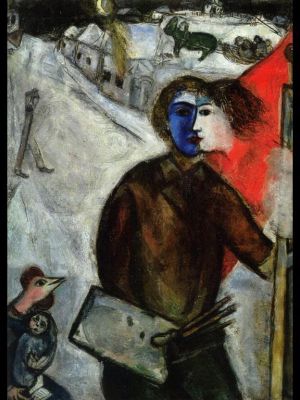 Contemporary Artwork by Marc Chagall - Hour between Wolf and Dog