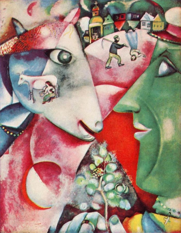 Marc Chagall's Contemporary Various Paintings - I and the Village Surrealism Expressionism