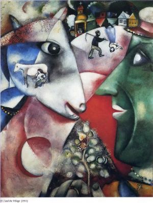 Contemporary Artwork by Marc Chagall - I and the Village