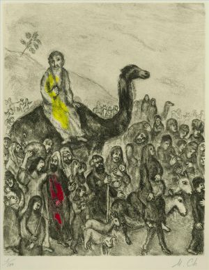 Contemporary Artwork by Marc Chagall - Jacob Departure For Egypt etching watercolours