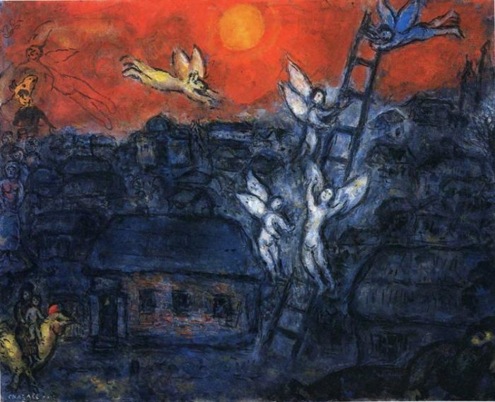 Marc Chagall's Contemporary Various Paintings - Jacob s Ladder