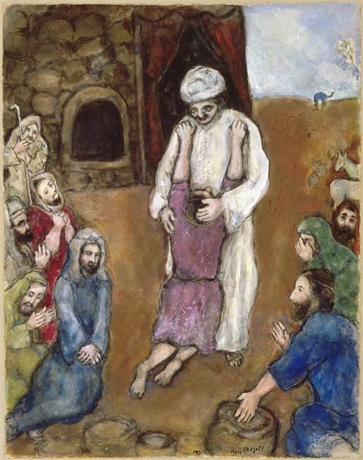 Marc Chagall's Contemporary Various Paintings - Joseph has been recognized by his brothers