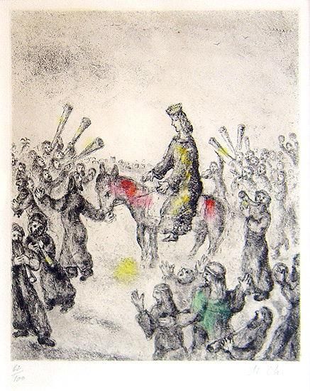 Marc Chagall's Contemporary Various Paintings - LOnction Du Roi Salomon hand painted etching