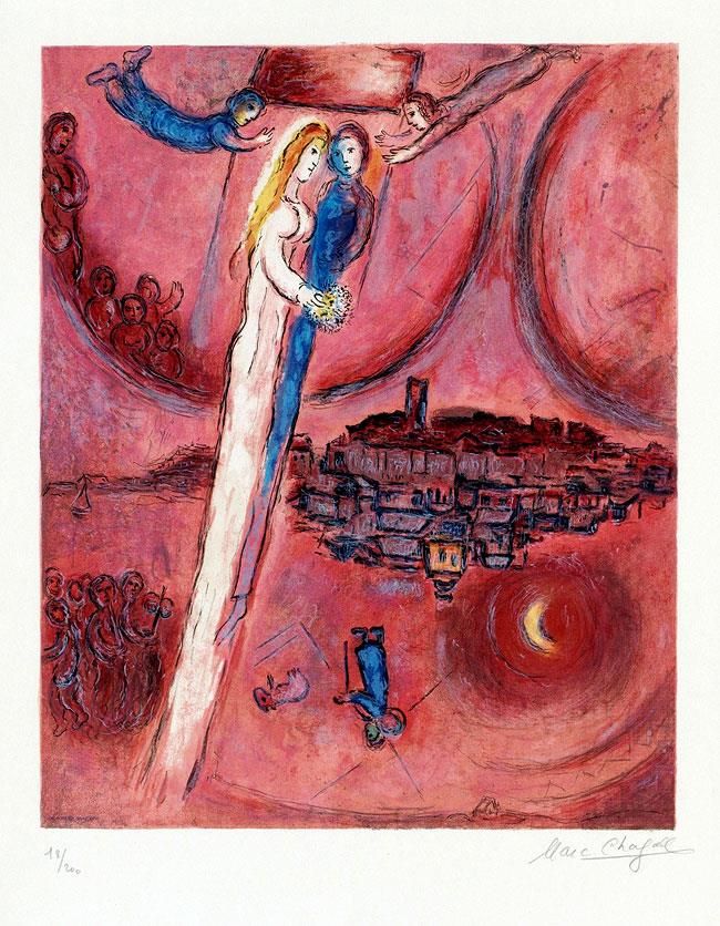 Marc Chagall's Contemporary Various Paintings - Le Cantique des Cantiques color lithograph