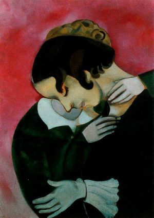 Contemporary Artwork by Marc Chagall - Lovers in pink