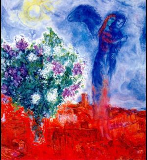 Contemporary Artwork by Marc Chagall - Lovers over Sant Paul