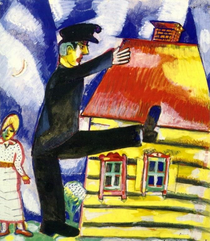Marc Chagall's Contemporary Various Paintings - Marching