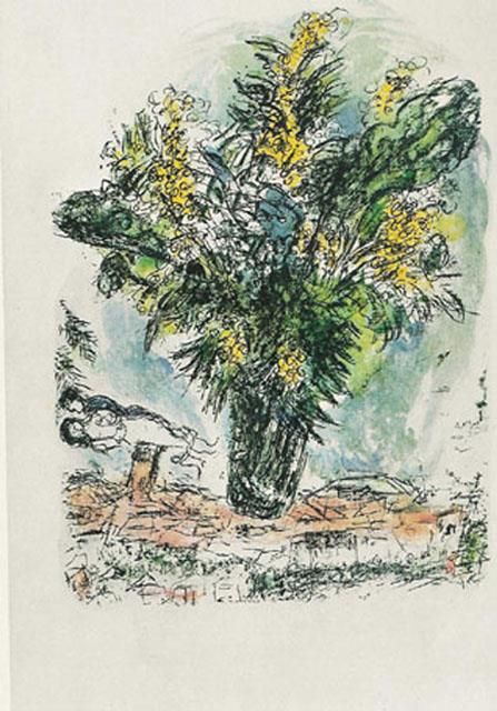 Marc Chagall's Contemporary Various Paintings - Mimosas lithograph