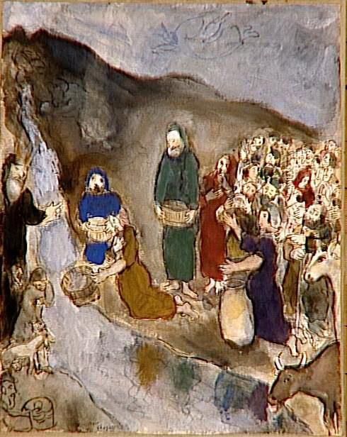 Marc Chagall's Contemporary Various Paintings - Moses and the Striking Rock