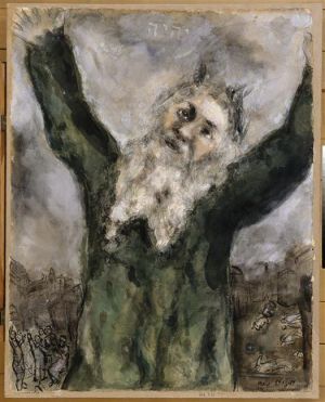 Contemporary Artwork by Marc Chagall - Moses spreads death among the Egyptians