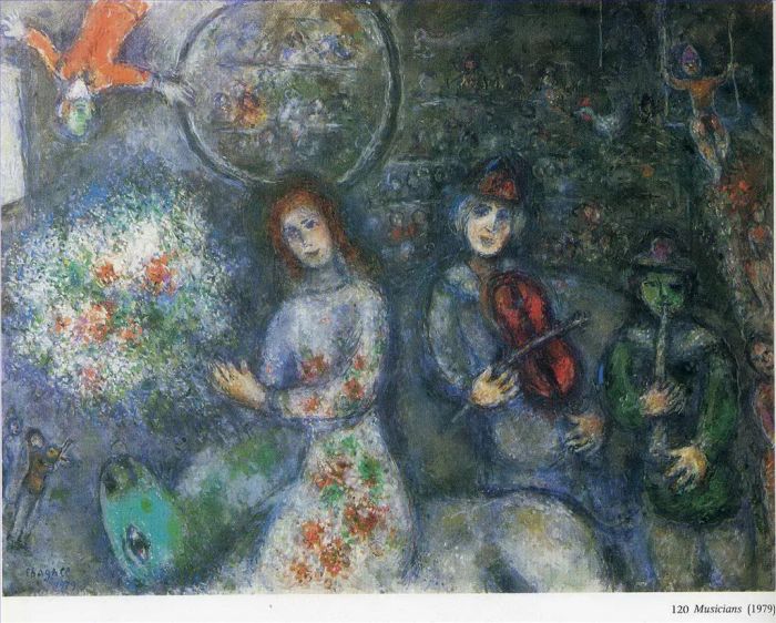 Marc Chagall's Contemporary Various Paintings - Musicians