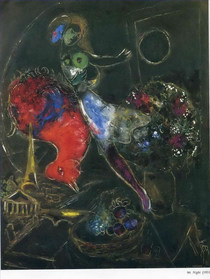 Marc Chagall's Contemporary Various Paintings - Night